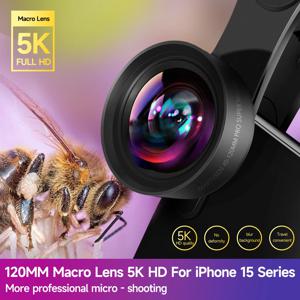 MARTVSEN 120MM 매크로 렌즈, 삼성 Andriod iPhone 용 전문 5K HD 10x 슈퍼 매크로 범용 클립 카메라 사진 렌즈