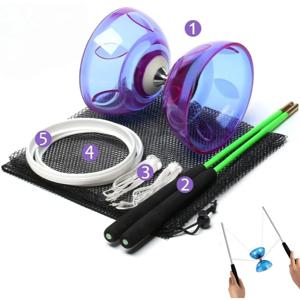 휴대용 Diabolo 중국어 요요 Diabolo 세트 성인을위한 휴대용 피트니스 장비 어린이 노인 야외 실내 민첩성 운동