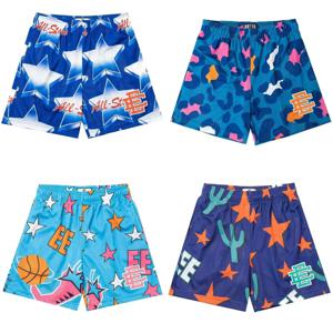 2025 뉴 썸머 에릭 엠만 EE 베이직 메쉬 숏 클래식 플로럴 프린트 짐 반바지 남성용 짐 농구 스포츠 비치 반바지