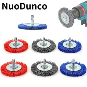 나일론 연마 브러시 그릿 80/120/240 플랫 연마 휠 브러시 1/4 