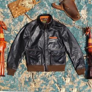 정품 가죽 재킷 남성용 A2 비행 재킷 빈티지 미국 스타일 티 코어 말가죽 코트 청년용