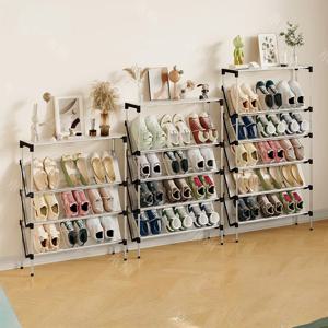 새로운 심플 다층 경사형 방진 신발장 공간 절약형 현관 신발장, 조립 간편