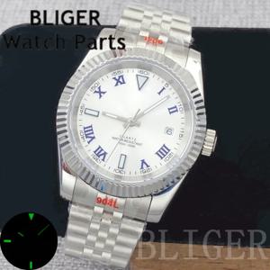 BLIGER 36mm 39mm 남성 패션 RONDA 515 쿼츠 손목시계 스틸 다이빙 시계 남성용 사파이어 야광 로마 다이얼 렐로즈 옴브레