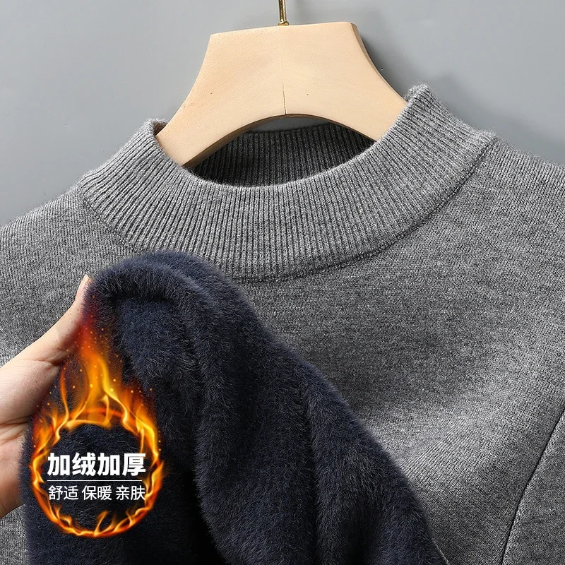 하프 터틀넥 니트 스웨터 새로운 가을/겨울 목 목 스웨터 솔리드 컬러 풀오버 남자 브랜드 캐주얼 남성 의류