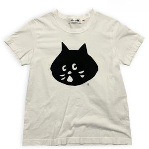 선택된 재미있는 고양이 낙서 티셔츠 심플하고 흥미로운 디자인 다용도 루즈 반소매 셔츠 캐주얼 여름 패션 탑