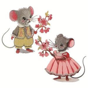 1개 꽃 가지 모양 자수 패치 다림질 부착 만화 동물 귀여운 배지 DIY 선물 의류 모자 가방 재킷 트러커 모자용