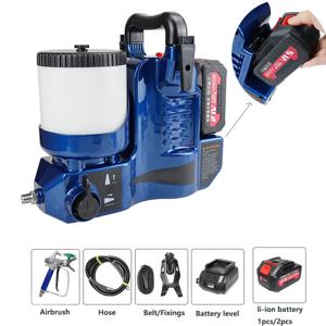 고압 무공기식 전기 페인트 분무기 리튬 배터리 충전식 소형 백팩형 벽면 분무기