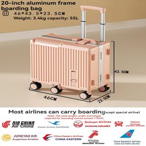 어린이용 캐리어는 탈 수 있음, 여아용 알루미늄 프레임 20인치 기내용 캐리어, 남아용 여행 비밀번호 가죽 캐리어