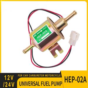 12V/24V 범용 전기 연료 펌프 저압 볼트 고정 와이어 디젤 가솔린 HEP-02A 자동차 카뷰레터 오토바이 ATV용