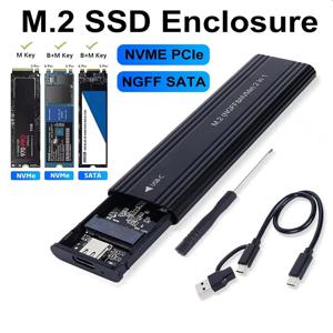 Hannord NVME M.2 SATA 드라이브 외부 인클로저 2230/2242/2260/2280 M.2-USB C 10Gbps SSD 알루미늄 케이스 유형 C(MacBook SSD용)