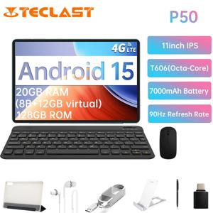 Teclast P50 태블릿 T606 옥타코어/8GB RAM/128GB ROM/11인치/안드로이드 15) 키보드 및 무선 마우스 액세서리 번들 포함