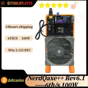 비트코인 ​​광부 NerdQaxe++ Rev 6.1 6TH/s 120W BTC 채굴기 BM1370 칩 Sha-256 알고리즘 및 전원 공급 장치