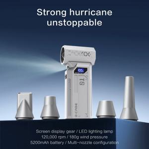 120000RPM 전기 에어 터보 블로워 제트 팬 브러시리스 모터 타입 C 충전식 휴대용 먼지 제거기 키보드 및 자동차용