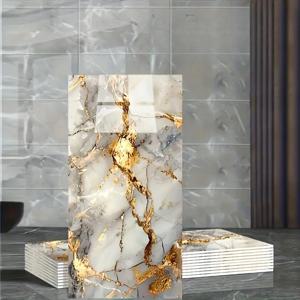 10PCS 3D 대리석 효과 타일 스티커 욕실 부엌 벽 바닥 혁신 홈 장식에 대 한 방수 자기 접착 패널