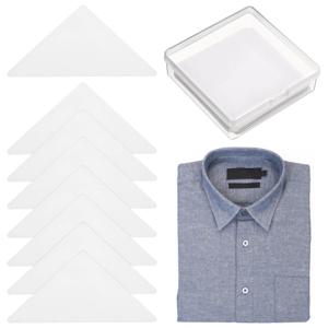 60개 셔츠 스테이 투명 삼각형 PVC 지지대 스티커 남녀 공용 정장용 깔끔한 칼라 고정 다림질 필요 없음