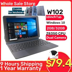 W102 태블릿 PC, 윈도우 10 Z8350 CPU, 2GB DDR + 32GB 와이파이, 쿼드 코어, HDMI 호환 듀얼 카메라, USB 3.0, 최신 10.1 인치
