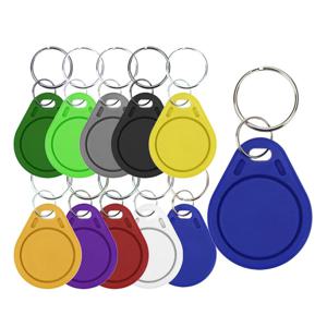 100pcs UID RFID 태그 keyfob Mif 1k s50 13.56MHz 쓰기 가능 블록 0 HF ISO14443A 카드 복사에 사용