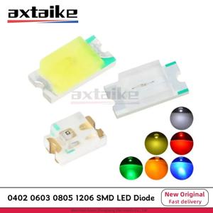 0402 0603 0805 1206 SMD LED 다이오드, 화이트, 레드, 옐로우, 에메랄드, 그린, 블루, 퍼플, 오렌지, 1608 2012 3216, 100PCs