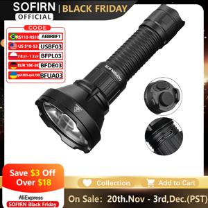 Sofirn SF26 21700 전술 손전등 2000lm 964m 장거리 USB C 충전식 토치(더블 테일 스위치 IPX-8 포함)