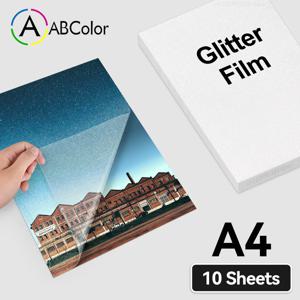 10 시트 콜드 라미네이션 필름 자체 접착 A4 스티커 종이 필름 방수 깨진 유리 별 DIY 카드 사진 라미네이팅 필름