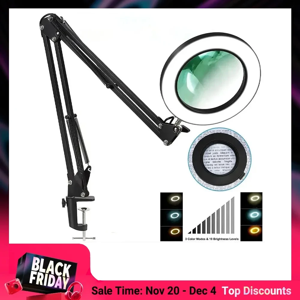 72LED 8X/10X 새로운 조명 돋보기 USB 3 색 납땜 인두 수리/테이블 램프/스킨케어 뷰티 용 LED 돋보기