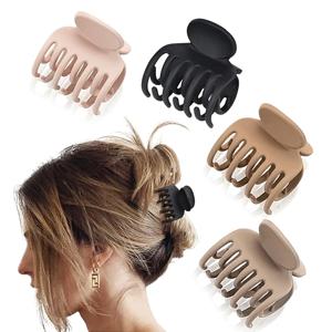 4Pcs 여성을위한 작은 머리 발톱 클립 더블 행 치아 중간 머리 발톱 얇은 머리 패션 헤어 액세서리에 대 한 여자 머리 핀