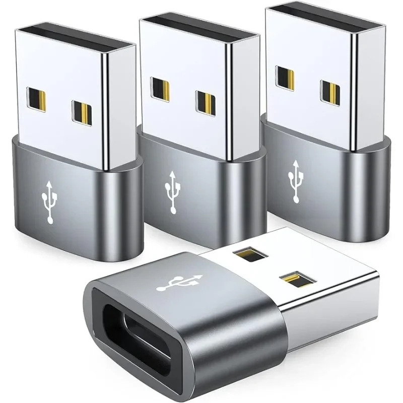 USB C 암-USB 수 어댑터 C 타입-USB A 충전기 케이블 컨버터, 아이폰 아이패드 삼성 갤럭시 픽셀과 호환 가능, 4 팩
