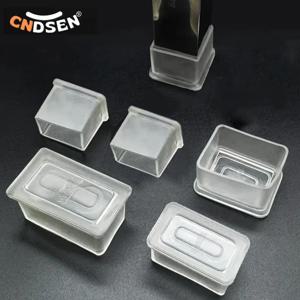 미끄럼 방지 무소음 고무 다리 매트, 투명 사각 가구 발 캡, 긁힘 방지 패드, 목재 바닥, 15x30mm ~ 35x35mm