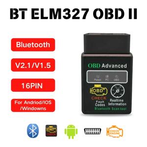 블루투스 ELM327 OBD2 자동차 코드 리더 스캐너 V1.5 오류 감지기 체크 엔진 자동차 진단 도구 iOS/안드로이드/PC용
