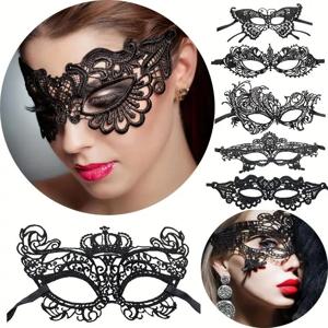 여성 레이스 마스크 유행 섹시한 블랙 뜨거운 판매 재미 아이 마스크 재미 블랙 댄스 파티 코스프레 마스크 액세서리