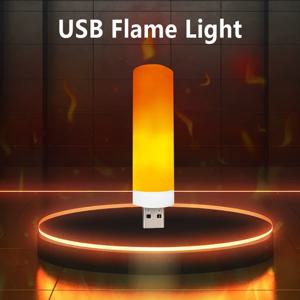 USB LED 불꽃 빛 동적 불꽃 효과 화재 전구 USB 분위기 빛 LED 옥수수 전구 정원 장식 깜박이는 램프
