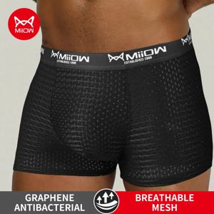 MiiOW 섹시한 메쉬 남자 복서 속옷 통기성 얼음 실크 남자 팬티 란제리 속옷 Boxershorts 플러스 크기 L-4XL 트렁크