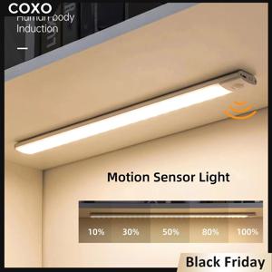 20/30/40CM USB 충전식 모션 센서 라이트 무선 3 색 디밍 LED 옷장 야간 조명 주방 캐비닛 램프 샤오미용