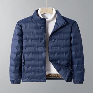 겨울 남성 다운 재킷 비즈니스 캐주얼 스탠드 칼라 윈드 브레이커 화이트 오리 다운 패딩 경량 퍼퍼 코트 빅 사이즈 8XL