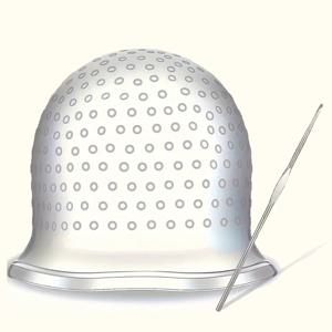 2개입 재사용 가능 실리콘 헤어 염색 캡, 여러 색상 헤어 컬러링 염색 캡 (후크 포함), 가정용/살롱용 실리콘 헤어 컬러링 캡