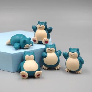 5개/몫 Snorlax 미니 피규어 1.8-3cm 마이크로 풍경 케이크 장식 카와이 장식품