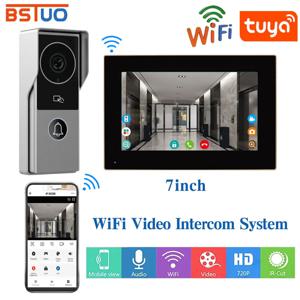 2.4 가정용 와이파이 투야 비디오 인터콤 키트, 스마트 라이프 비디오폰, HD 카메라, 화상 통화, 터치 잠금 해제 모니터, 집 인터폰