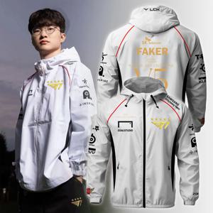 2024 새로운 T1 Esports 팀 5성 챔피언 유니폼 재킷 리그 오브 레전드 월드 파이널 저지 재킷 LOL Game Faker Fan Suppo