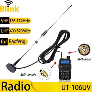 나고야 UT-106UV 자동차 햄 라디오 자기 안테나 VHF/UHF 듀얼 밴드 SMA-여성 Baofeng BF-888S UV-5R/9R/10R/82 워키 토키