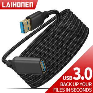 LAIHONEN 나일론 땋은 USB 3.0 남성-여성 고속 전송 데이터 케이블 컴퓨터 카메라 프린터 연장 케이블 XBOX