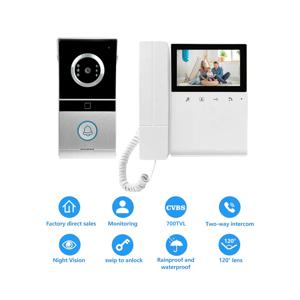 RFID 액세스 제어 시스템 빌라용 720P 비디오 초인종 4.3인치 컬러 스크린 홈 인터콤 키트