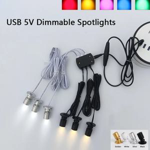 LED USB 5V 디밍이 가능한 캐비닛 조명 통 모델 디스플레이 카운터 와인 차고 키트 전시 케이스 선반 미니 스포트 라이트