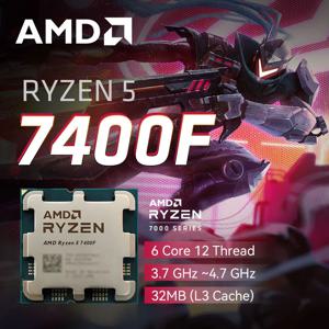 AMD Ryzen 5 7400F, R5 7400F, 3.7GHz 5NM L3 = 32M 100 000001845 소켓, AM5 트레이, 냉각기 없음, 신제품