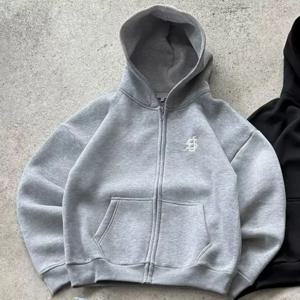 Y2k 유행 클래식 스트리트 캐주얼 인쇄 여성 후드 특대 느슨한 스웨터 커플 힙합 스타일 지퍼 까마귀 빈티지