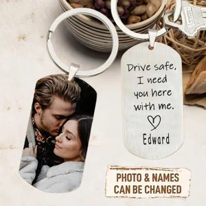 Amaxer 개인화 된 그림 커플 키 체인 남자 친구를위한 맞춤 사진 키 체인 선물 가족 애완 동물 기념일 발렌타인 데이 선물