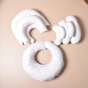 신생아 사진 소품 아기 가죽 바구니 채워진 매트 부드럽게 패딩 흰색 가짜 가죽 유아 사진 촬영 액세서리