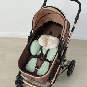 유아용 카시트 삽입 아기 머리와 신체 지지대 쿠션 신생아 유모차 바운서 스윙을위한 부드러운 편안