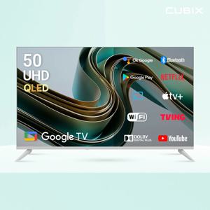 큐빅스 127cm 50인치 QLED 4K UHD 스마트TV 화이트에디션 구글 안드로이드
