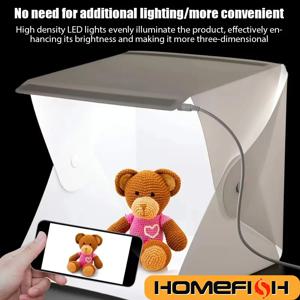 휴대용 접이식 포토 박스 사진 LED 라이트 룸 사진 스튜디오 라이트 텐트 소프트 박스 배경 DSLR 카메라 용 포토 박스