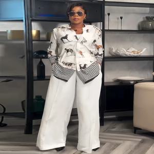 패션 여성 새로운 두 조각 세트 우아한 여름 꽃 인쇄 옷깃 싱글 브레스트 탑 넓은 다리 바지 의상 캐주얼 streetwear